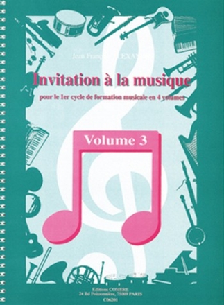 ALEXANDRE Jean Franois Invitation  la musique Vol.3 formation musicale Partition