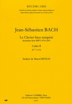 BACH Johann Sebastian Clavier bien tempr 2e livre, cahier B n7  12 analyse Partition