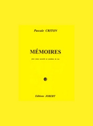 CRITON Pascale Mmoires piano accord en 16e de ton Partition