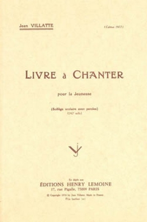 VILATTE Jean Livre  chanter chant Partition