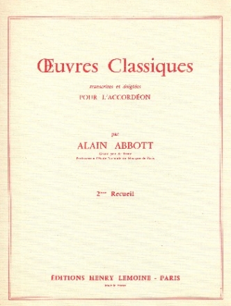 Oeuvres classiques vol.2 pour accordon