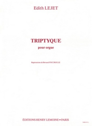 LEJET Edith Triptyque orgue Partition
