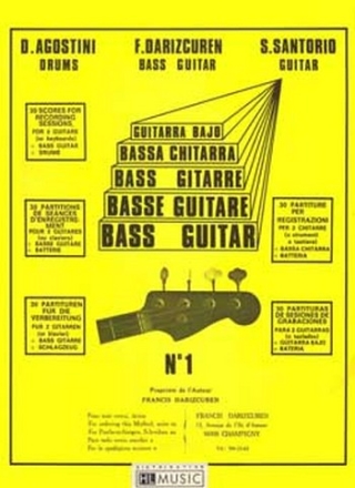 AGOSTINI D. / DARIZCUREN F. / SANTORIO S. Partitions de sances d'en guitare basse Partition