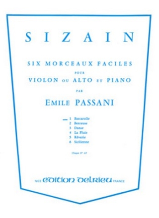 PASSANI Emile Sizain 1 Barcarolle violon Partition