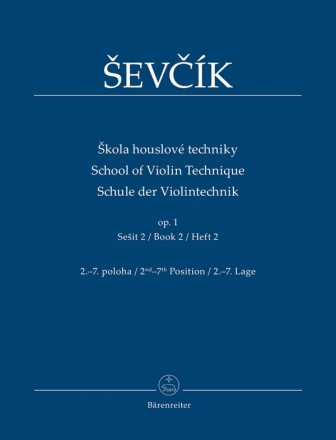 Schule der Violintechnik op.1 Band 2 fr Violine (tschech/en/dt)