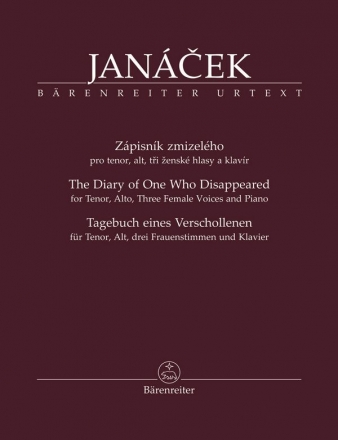 Tagebuch eines Verschollenen fr Tenor, Alt, 3 Frauenstimmen und Klavier Partitur (tschech/en/dt)