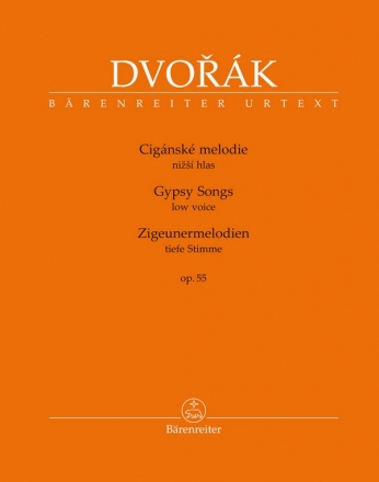 Zigeunermelodien op.55 fr Gesang (tief) und Klavier Partitur (en/tschech/dt)