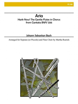Aria from Cantata BWV206 - Hark Now! The Gentle Flutes in Chorus for soprano (piccolo) and flute choir score and parts