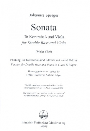 Sonate A (Fassung in C-Dur und D-Dur) fr Kontrabass und Klavier Partitur