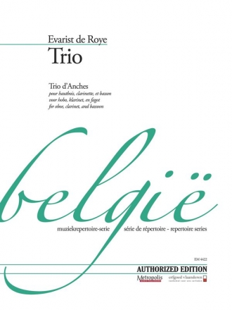 De Roye, Evarist Trio (Zakpartituur) Ob/Cl/Bsn