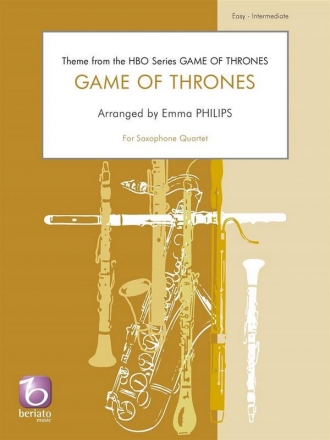 Game of Thrones for saxophone quartet (easy-intermediate) score and parts