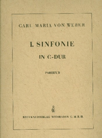 Sinfonie C-Dur Nr.1 fr Orchester Partitur