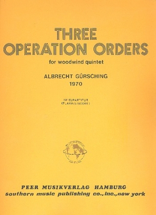 3 Operation Orders for flute, oboe, clarinet, horn and bassoon score