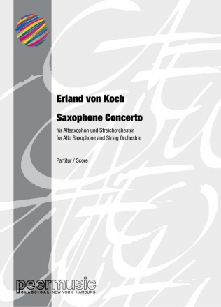 Saxophone Concerto for alto saxophone and string orchestra score