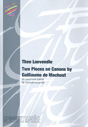 2 Pieces on Canons by Guillaume de Machault fr 4 Saxophone (SATB) Partitur und Stimmen