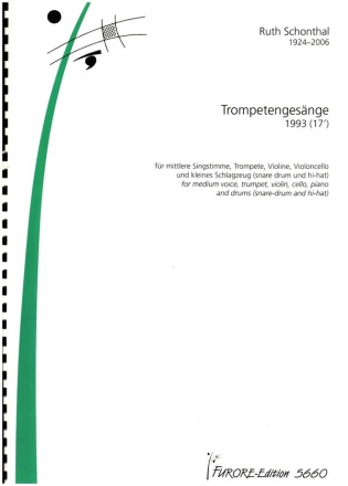 Trompetengesnge fr Gesang (mittel), Trompete, Violine, Violoncello, Klavier und Schlagzeug,  Partitur