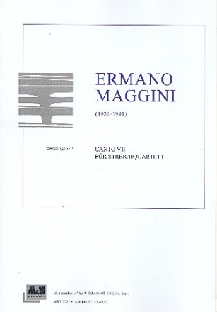 Canto 7 fr Streichquartett Partitur und Stimmen