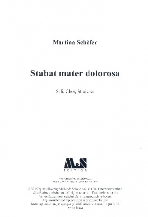 Stabat mater dolorosa fr Soli, gem Chor und Orchester Partitur