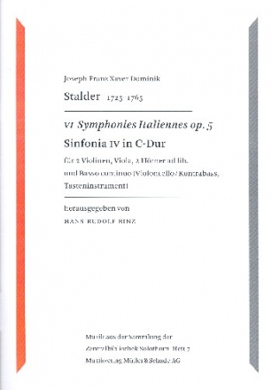Sinfonie C-Dur Nr.4 fr Streicher und Bc (2 Hrner ad lib) Partitur