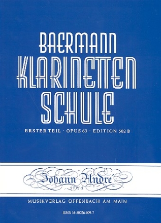 Klarinettenschule Band 2 Erster Teil op.63 Anfang der praktischen Schule