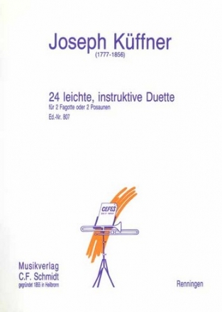 24 leichte instruktive Duette fr 2 Fagotte (Posaunen) Spielpartitur