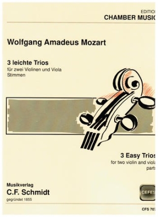 3 leichte Trios fr 2 Violinen und Viola Stimmen