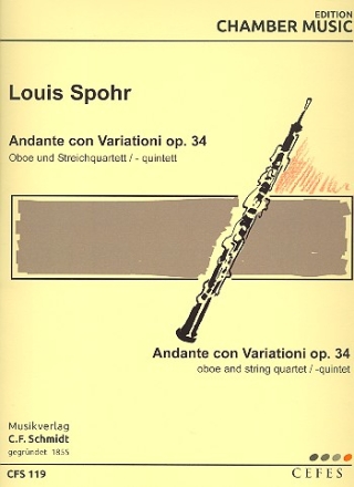 Andante con Variazioni op. 34 fr Oboe und Streichquartett (Kontrabass ad lib) Stimmen