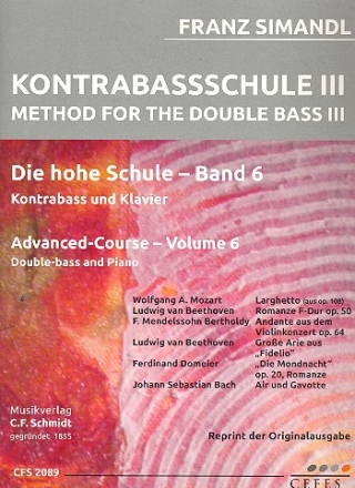 Die hohe Schule Band 6 fr Kontrabass und Klavier