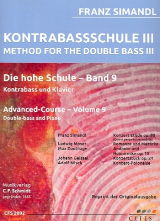 Die hohe Schule Band 9 fr Kontrabass und Klavier