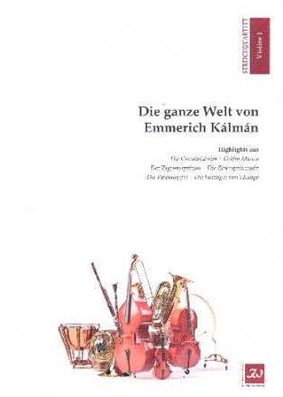 Die ganze Welt von Emmerich Klmn fr Streichquartett (Gesang ad lib) Violine 1