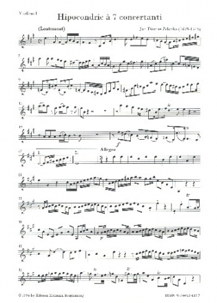 Hipocondrie  7 concertanti fr 2 Oboen, Fagott, 2 Violinen, Viola und Violoncello (Kontrabass) Violine 1