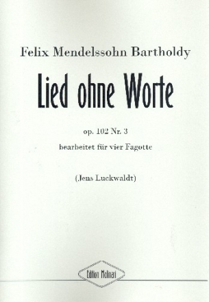 Lied ohne Worte op.102,3 fr 4 Fagotte Partitur und Stimmen