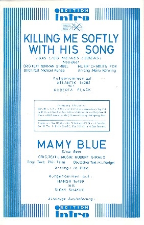 Killing me softly  und  Mamy blue: fr Salonorchester Direktion und Stimmen