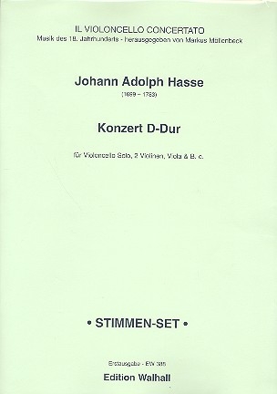 Konzert D-Dur fr Violoncello solo, 2 Violine, Viola und Bc Stimmen