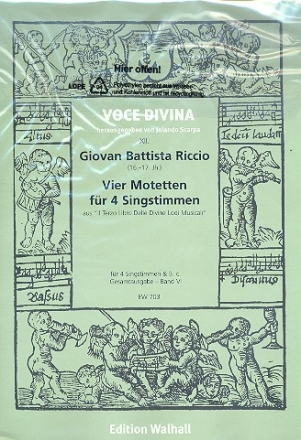 4 Motetten fr 4 Singstimmen und Bc 5 Partituren (Bc nicht ausgesetzt)