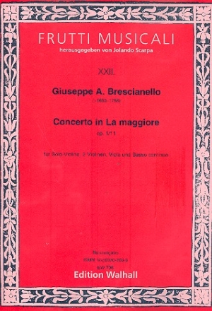 Konzert a-Moll op.1,11 fr Violine, Streicher und Bc Partitur und Stimmen (Bc nicht ausgesetzt)