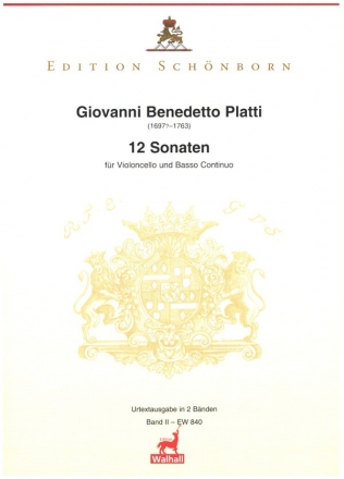 12 Sonaten Band 2 (Nr.7-12) fr Violoncello und Bc Partitur und Stimmen (Bc nicht ausgesetzt)