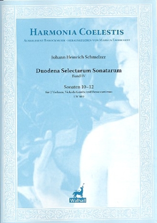 Duodena selectarum sonatarum Band 4 (Nr.10-12) fr 2 Violinen, Viola da gamba und Bc Partitur und Stimmen (Bc nicht ausgesetzt)