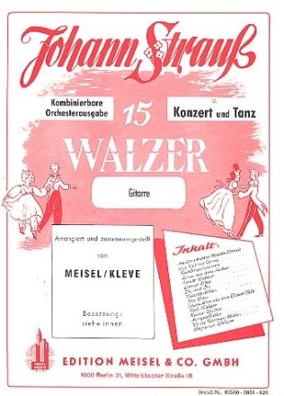 15 Walzer von Strau fr Orchester Gitarre