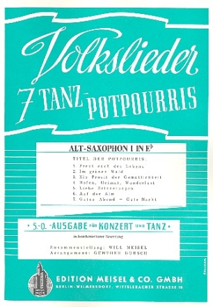 7 Volkslieder Tanzpotpourris fr Orchester Altsaxophon 1