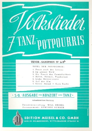 7 Volkslieder Tanzpotpourris fr Orchester Tenorsaxophon 4