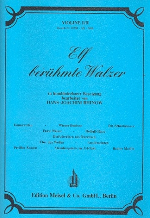 11 berhmte Walzer fr Orchester in kombinierbarer Besetzung Violine 1/2