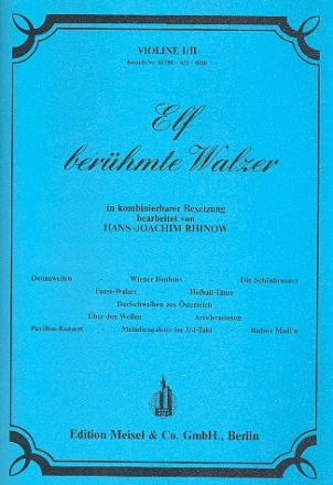 11 berhmte Walzer fr Orchester in kombinierbarer Besetzung Violine 1/2