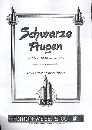 Schwarze Augen  fr Klavier Einzelausgabe