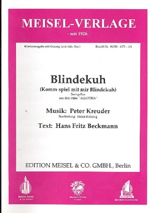 Blindekuh (Komm spiel mit mir Blindekuh) fr Gesang und und Klavier Einzelausgabe