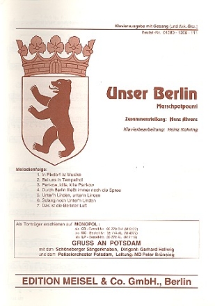 Unser Berlin: Album fr Klavier