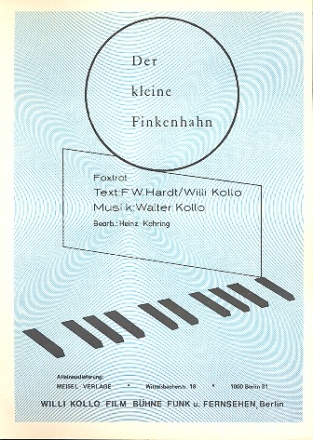 Der kleine Finkenhahn fr Gesang und Klavier Einzelausgabe