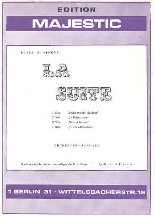 La Suite fr groes Orchester Direktion und Stimmen