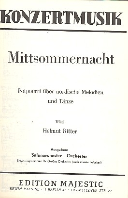 Mittsommernacht: fr Salonorchester