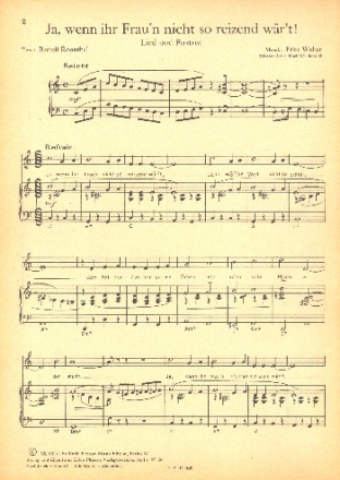 Ja  wenn ihr Fraun nicht so reizend wr't: Einzelausgabe Gesang und Klavier